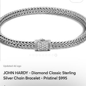 John hardy diamond classic sterling silver chain bracelet $1200